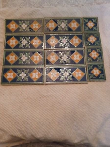REDUCED-12 pieces Decorative Ceramic Tile - rectangle and square multicolor - Picture 1 of 11