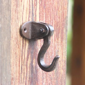 Vintage Cast Iron Hook Wall Mounted Sturdy Ceiling Hook Garden Home Decor - Picture 1 of 6