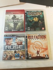 Lot Of 4 PS3 Games Call Of Duty 4 modern war, BioShock, Ruse, and Red Faction