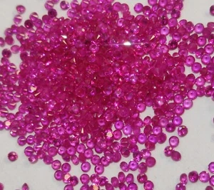 Lote de 2 mm 15 piezas rubí natural CERTIFICADO rosado redondo AAA+ calidad piedras preciosas sueltas - Imagen 1 de 7