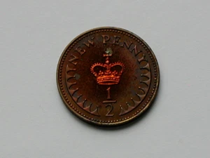 UK (Great Britain) 1973 1/2 PENNY Elizabeth II Proof Coin AU+ UNEVENLY TONED - Bild 1 von 2