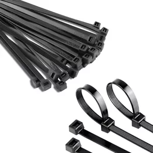 200 x Black Cable Tie Adjustable Heavy Duty Zip Ties 250 x 4.6mm for Commercial - Picture 1 of 6