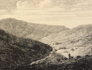 Llyn y Fan Fawr Wales River Tawe Landscape Source 1813 print original  - Picture 1 of 3