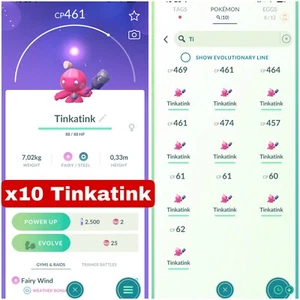 Pokémon Go | Tinkatink x10 | Mini P T C 100K Stardust - Picture 1 of 1