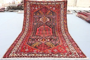 3x5 Vintage Kazak Wool Rug – Red and Ivory Geometric Design – Caucasian Style. - Picture 1 of 10