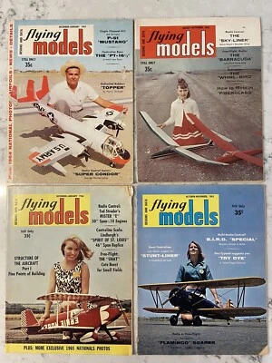 Lot of 4 Flying Models Airplane Magazines, Air Space Models, 1965-1966 - Image 1 of 4