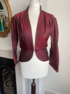 Vintage Foxy Red Satin Jacket Size 12 - Picture 1 of 6