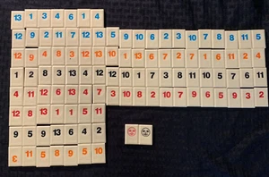 1997 Rummikub Rummy Game Replacement Tiles Complete Set 106 Numbers - Picture 1 of 3