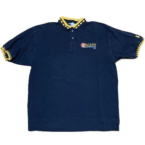 Vintage 90s Indiana Pacers Champion NBA Embroidered Polo Shirt sz XL Cover