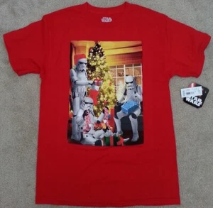 Disney STAR WARS t-shirt red tee stormtrooper Christmas gift slim fit M graphic. - Picture 1 of 5