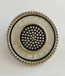 Big MOP Shell ESCADA ELEMENTS Silver Grey Tone Replacement Button or Crafting - Picture 1 of 5