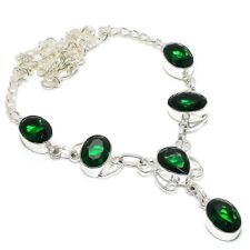 Faceted Chrome Diopside Gemstone Handmade Fashion Jewelry Necklace 18"