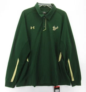 South Florida Bulls Polo Shirt Men XL Green Under Armour Heat Gear NCAA NEW - Picture 1 of 16