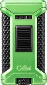 COLIBRI *ASCARI* 3 FLAMMEN JET ZIGARRENFEUERZEUG / GRÜN + ZIGARRENPUNSCH m. TANKFENSTER - Bild 1 von 1