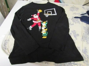 Youth Size 14-16 Old Navy Santa Claus & Elves Basketball Long Sleeve T-Shirt - Picture 1 of 3