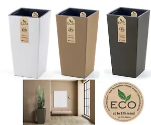 Vaso da fiori per piante quadrato eco fioriera vaso interno giardino patio casa - Foto 1 di 19