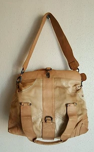 LUXURY Andrew Marc Brown Leather Large Shoulder ANIMAL Leather 2 Totes NWT 1,400 - Picture 1 of 12