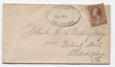 1880s Henry Clay Factory DE #210 cover oval handstamp and target [S.4109] - Image 1 of 3