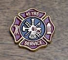 Firefighter 2ND Alarm Years of Service Pin - 45 Year - Red & Gold