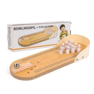 Children's Bowling Board Sports Games Wooden Toys Mini Bowling Ball bowlingspil - Picture 1 of 6