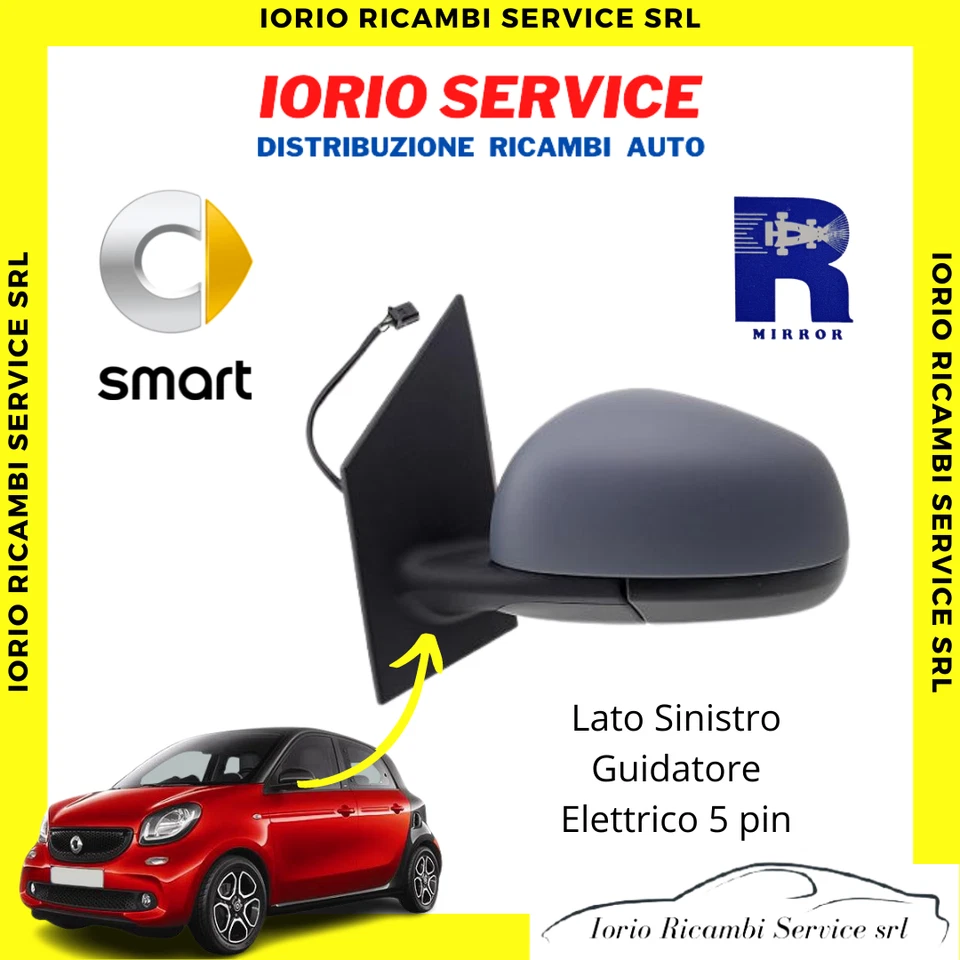 SPECCHIO SMART FORFOUR 453 4 POSTI  2014 RETROVISORE ELETTRICO TERMICO SINISTRO - Immagine 1 di 1