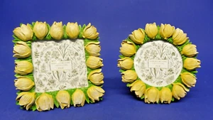 Bungalow Haus Paar Bilderrahmen gelbe Tulpen passend für 4x4 Bild Neu - Bild 1 von 8