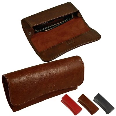 Branco Klassisches Brillenetui Leder Brillentasche Lederetui für Brille 51407 - Bild 1 von 4