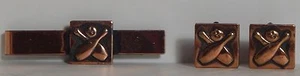 HECHO A MANO ORIGINAL DE ARNOLD JUEGO DE BOLOS Y CORBATAS DE COBRE DE COLECCIÓN - Imagen 1 de 2