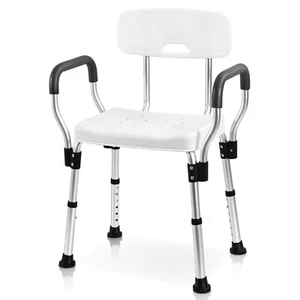 Sangohe Shower Chair Heavy Duty Shower Seat with Back Bathtub Arms for Handicap - Picture 1 of 7