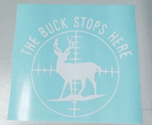 2 CALCOMANÍAS BUCK STOPS HERE 5-3/4" W X 5-1/4" H BLANCO 1023 - Imagen 1 de 1