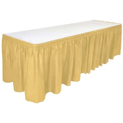 Plastic Table Skirt 29"x14ft for Rectangle Tables Disposable/Reusable  BPA Free - Image 1 of 4