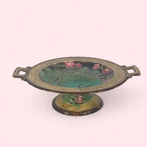 French Majolica Choisy le Roi Serving Footed Tray Fern & Leaf - Picture 1 of 4