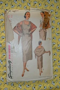 Simplicity Sewing Pattern 3546 Womens Dress Bolero Size 14 Vintage 50s Complete - Picture 1 of 2