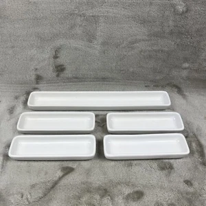 Pampered Chef Simple Additions White Set Dish Set Of 5 Trays Dishwasher Safe - Picture 1 of 6
