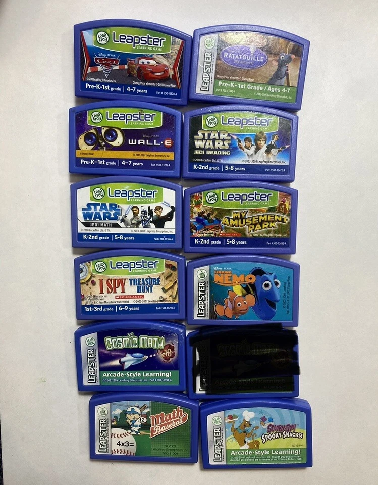LOT 11 LeapFrog Leapster Explorer LeapPad Game Cartridges Star Wars Math Cars 1E - Image 1 of 2