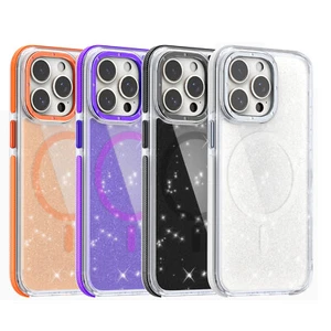 Funda Mag Magnética Brillante Antigolpes a Prueba de Golpes para iPhone 16 15 14 13 12 11 Pro Max - Imagen 1 de 15