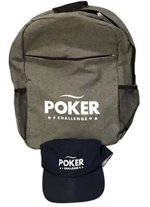 Poker Challenge Gray Backpack & Blue Hat - Picture 1 of 8