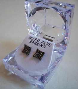 Pendiente de moda con piedras con acabado negro de hematita para hombre o niño con caja - Imagen 1 de 4