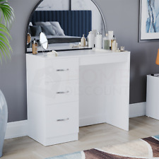 Riano 3 Drawer Dressing Table White Makeup Desk Wooden Bedroom Furniture