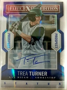 /50 Trea Turner 2014 Panini Elite Extra Edition Die-Cut Blue AUTO RC Rookie SP - Picture 1 of 2
