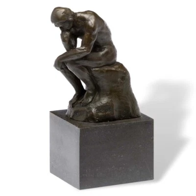 AUBAHO Bronzo pensatore scultura in bronzo di Rodin replica copia