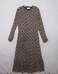 Abito Sofie Schnoor donna medio midi metallizzato manica lunga orlo arricciato boho floreale - Foto 1 di 12