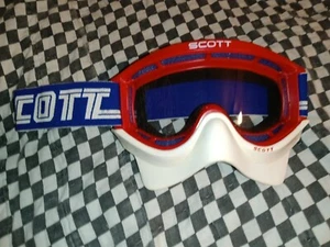 Vintage SCOTT 89red/ blue goggles/1/2 mask guard, motocross, Ama Oakley, 100 - Bild 1 von 18