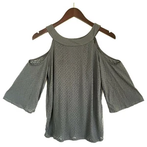 BAILEY 44 crewneck 3/4 sleeve cold shoulder top shirt blouse green Size XS NEW - Picture 1 of 4