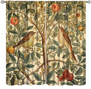 Vintage Flower Curtain, William Morris William Morris Style Birds, Flowers an... - Picture 1 of 8