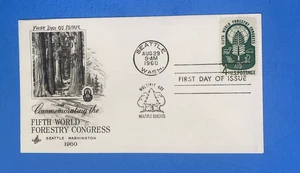 1960 FIRST DAY COVER - 4c - FIFTH WORLD FORESTRY CONGRESS WITH INSERT - Picture 1 of 3