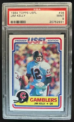 1984 Topps USFL Jim Kelly Rookie RC #36 PSA 9 - Image 1 of 2