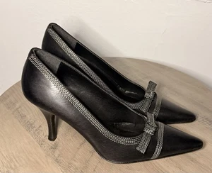 Mila Paoli elegante hochhackige Damenschuhe Baby Kalbsleder schwarz Größe 6,5 hergestellt in Italien - Bild 1 von 6