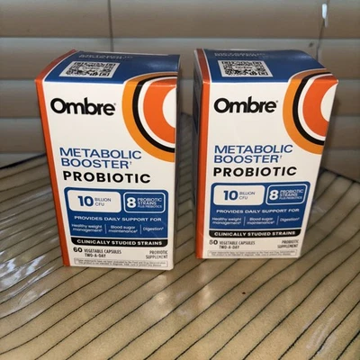 Lot of 2 Ombre Metabolic Booster Probiotic 60 Caps Ea W/10 Billion CFU - Image 1 of 4