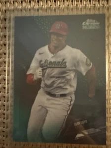 2021 Topps Chrome Black Green Atomic Refractor Juan Soto 57/99 #15 Washington - Picture 1 of 2
